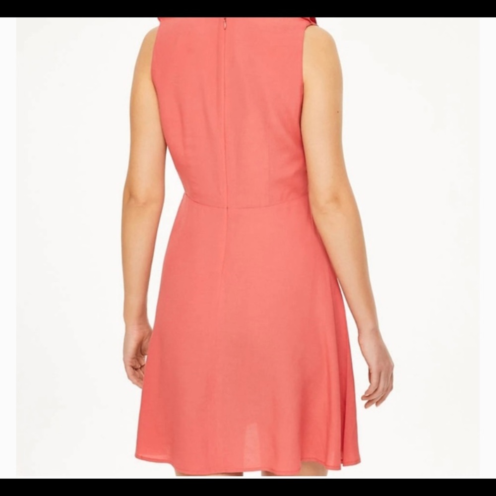 Loft Ruffle Wrap Dress Size 10P Coral Color - Picture 2 of 4
